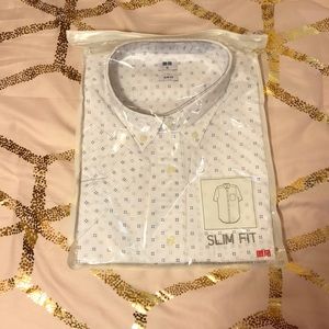 White Men’s XL Slim-Fit Short-Sleeve